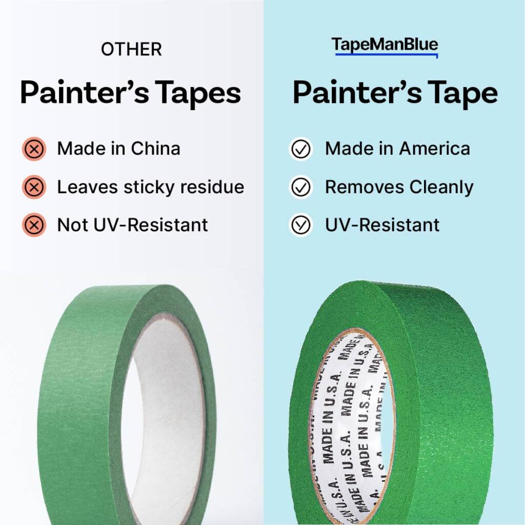 Blue vs Green Painters Tape